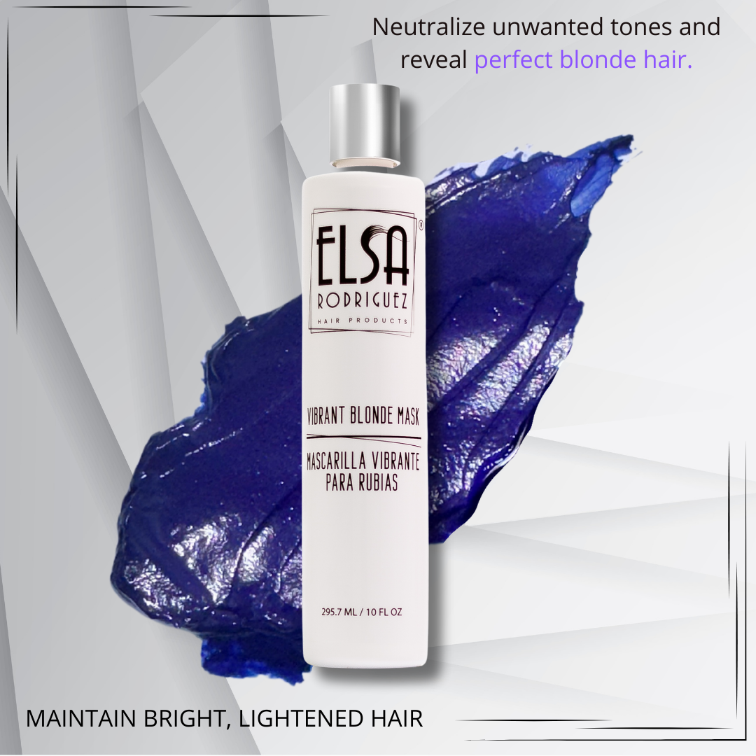 Elsa Rodriguez, Vibrant Blonde masks hair, hair toner for blonde, purple hair mask, hydrating mask hair toning gloss, color treated hair mask, treatment highlights hair blonde,10 Oz (285 ml)