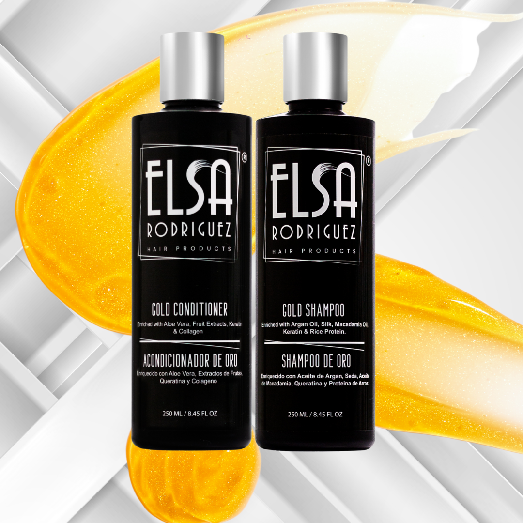 Shampoo and Conditioner Set, Elsa Rodriguez Hair Products, Argan Oil, Silk, Macadamia Oil, Keratin, Rice Protein, Aloe Vera, Fruit Extracts, Collagen, 8.45 fl oz.