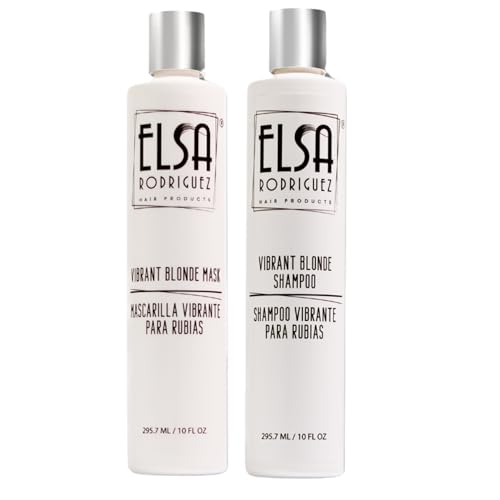 Elsa Rodriguez Vibrant Blonde Shampoo & Hair Mask Set, 10 Fl Oz Each, Sulfate-Free, Paraben-Free