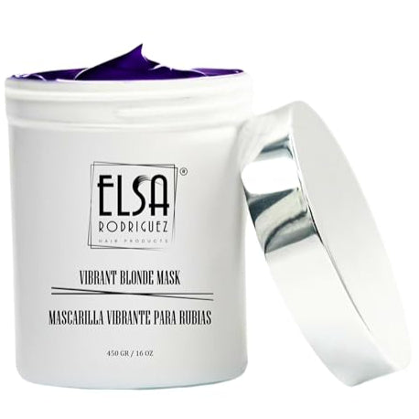 Elsa Rodriguez, Vibrant Blonde masks hair, hair toner for blonde, purple hair mask, hydrating mask hair toning gloss, color treated hair mask, treatment highlights hair blonde,16 Oz (450 ml)