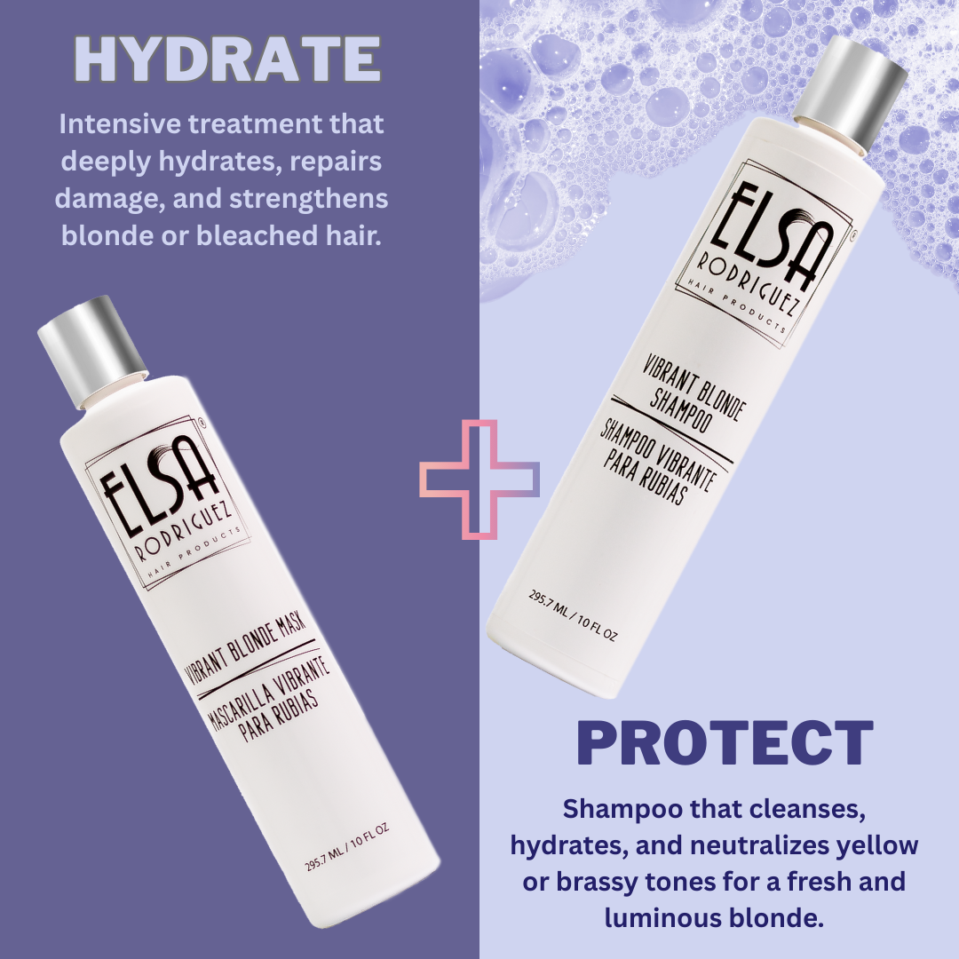 Elsa Rodriguez Vibrant Blonde Shampoo & Hair Mask Set, 10 Fl Oz Each, Sulfate-Free, Paraben-Free
