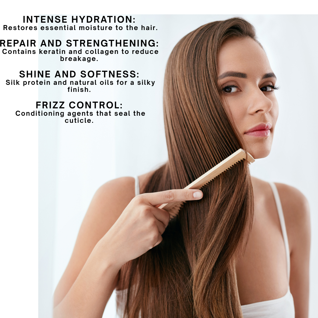 Elsa Rodriguez, Gold hair mask, treatment deep conditioner for dry damaged hair , enriched with products natural keratin,collagen,argan oil, macadamia & rice protein, repairing hair mask of 16Oz.