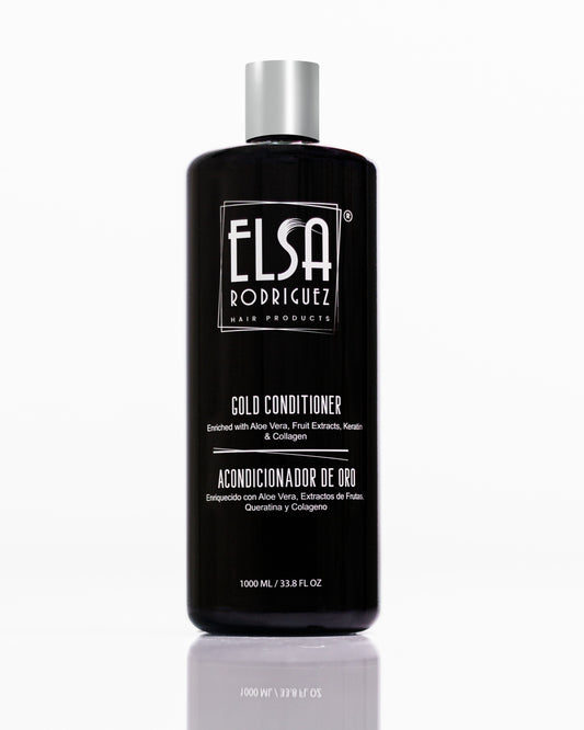 Elsa Rodriguez, Gold Conditioner, Cream Rinse Hair Conditioner for Women, Men with Curly and Straight, Enriched with Aloe Vera, Fruit Extract, Keratin, and Collagen, Free Paraben and Sulfate 33.8 Oz