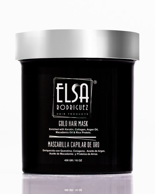 Elsa Rodriguez, Gold hair mask, treatment deep conditioner for dry damaged hair , enriched with products natural keratin,collagen,argan oil, macadamia & rice protein, repairing hair mask of 16Oz.