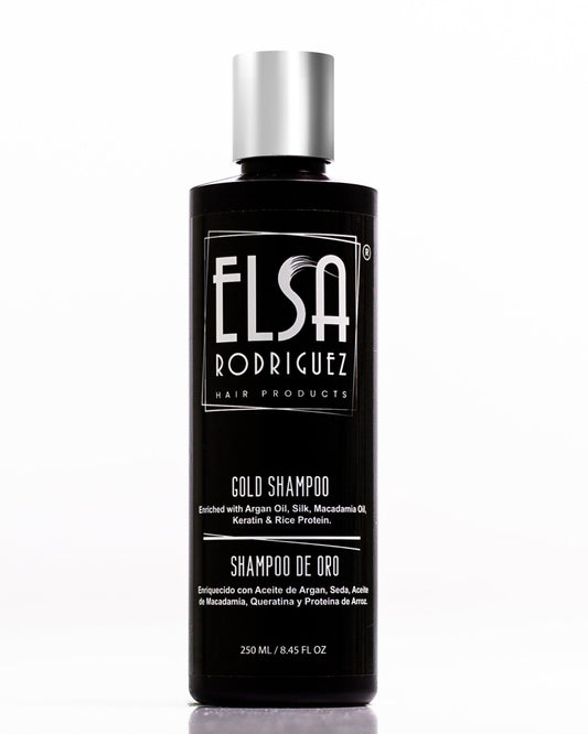 Elsa Rodriguez - Gold Shampoo - Deep Cleansing - Hair - Argan Oil, Oil Macadamia, Keratin & Rice Protein Color Treated Hair Natural - Sulfate Free Shampoo - Free Parabens 8.45 Oz